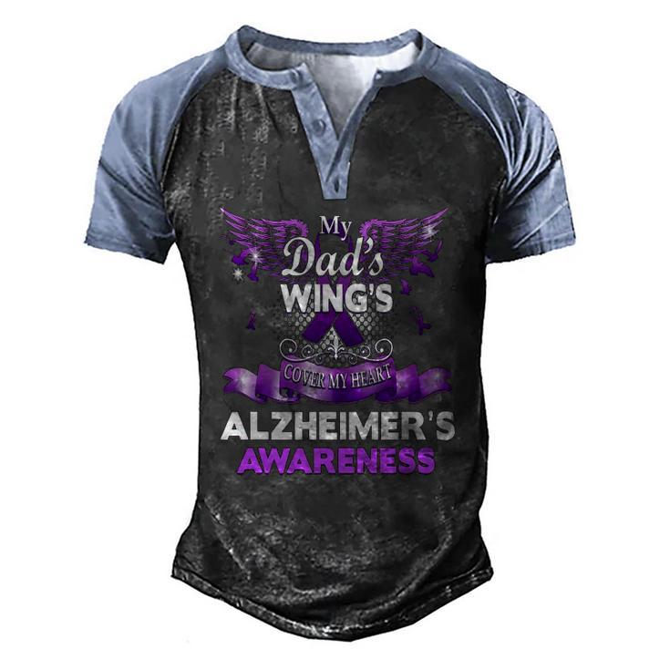 Alzheimers Awareness Products Dads Wings Memorial Men's Henley Raglan T-Shirt