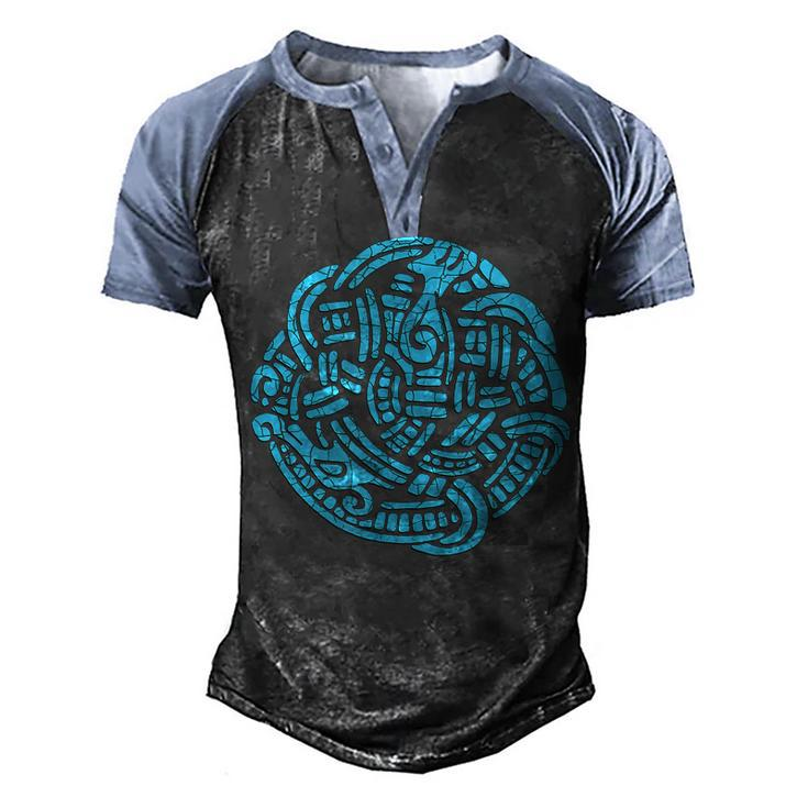 Ancient Viking Serpent Amulet For Nordic Lore Lovers V2 Men's Henley Shirt Raglan Sleeve 3D Print T-shirt