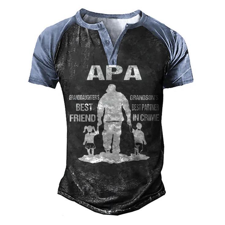 Apa Grandpa Gift   Apa Best Friend Best Partner In Crime Men's Henley Shirt Raglan Sleeve 3D Print T-shirt