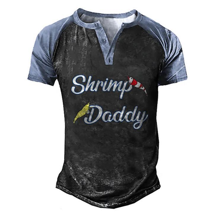 Aquarium Shrimp Daddy Aquascaping Fathers Day Men's Henley Raglan T-Shirt