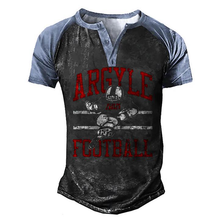 Argyle Eagles Fb Player Vintage Football Men's Henley Raglan T-Shirt