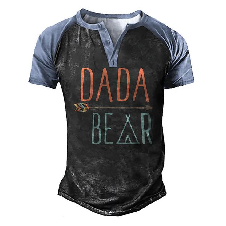 Arrow Tribal Dada Bear Fathers Day Men's Henley Raglan T-Shirt