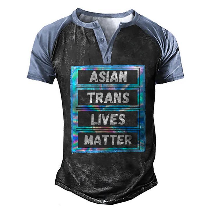 Asian Trans Lives Matter Lgbtq Transsexual Pride Flag Men's Henley Raglan T-Shirt