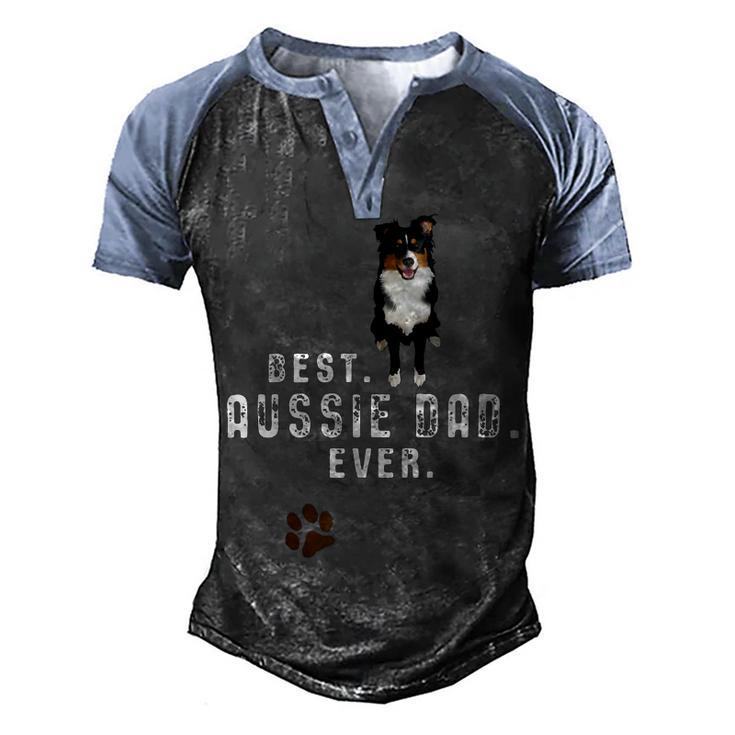 Australian Shepherd - Best Aussie Dad Ever Men's Henley Shirt Raglan Sleeve 3D Print T-shirt