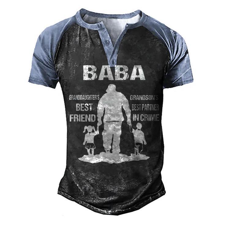 Baba Grandpa Gift   Baba Best Friend Best Partner In Crime Men's Henley Shirt Raglan Sleeve 3D Print T-shirt