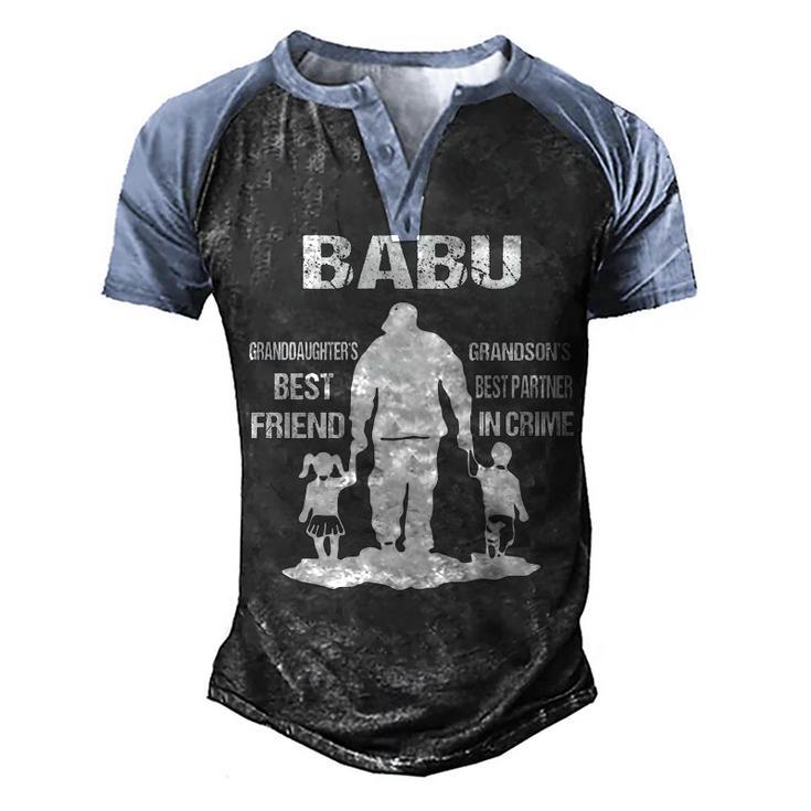 Babu Grandpa Gift   Babu Best Friend Best Partner In Crime Men's Henley Shirt Raglan Sleeve 3D Print T-shirt