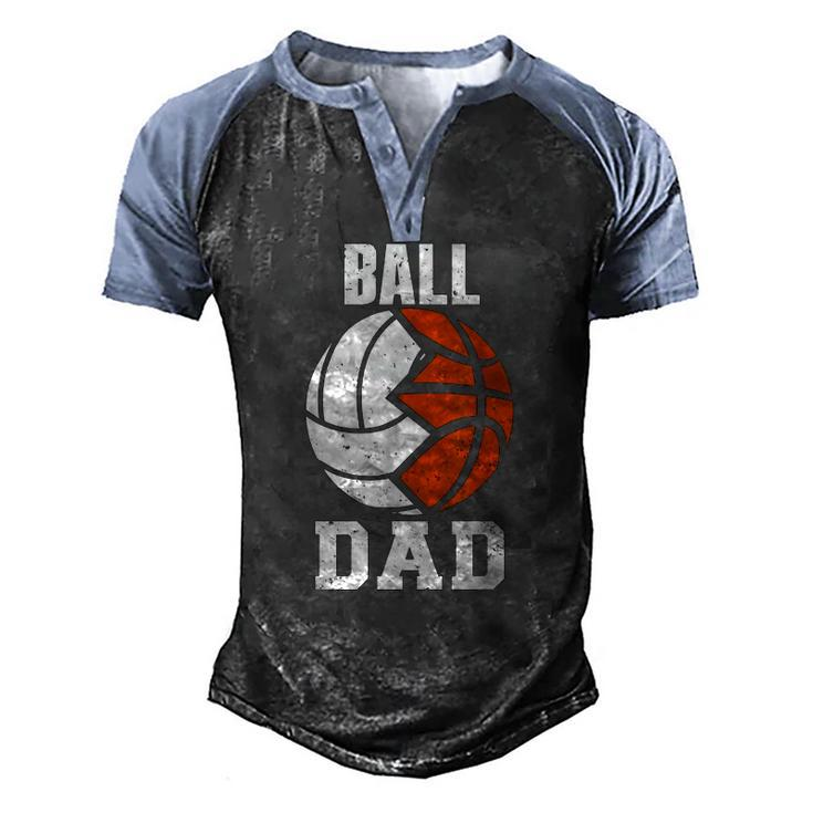 Mens Ball Dad Volleyball Basketball Dad Men's Henley Raglan T-Shirt