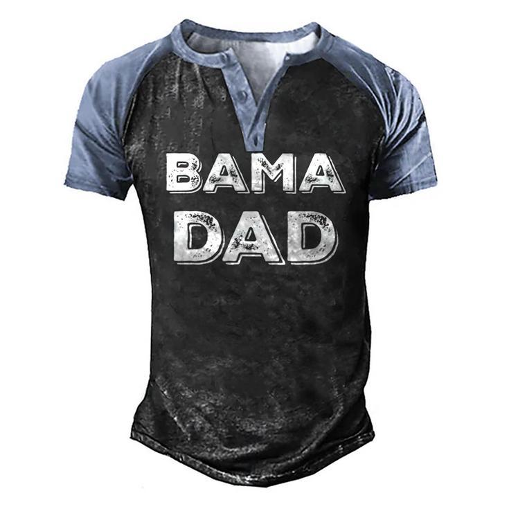 Bama Dad Alabama State Fathers Day Men's Henley Raglan T-Shirt