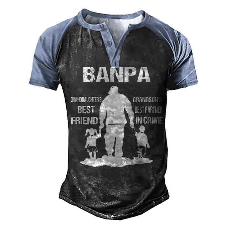 Banpa Grandpa Gift   Banpa Best Friend Best Partner In Crime Men's Henley Shirt Raglan Sleeve 3D Print T-shirt
