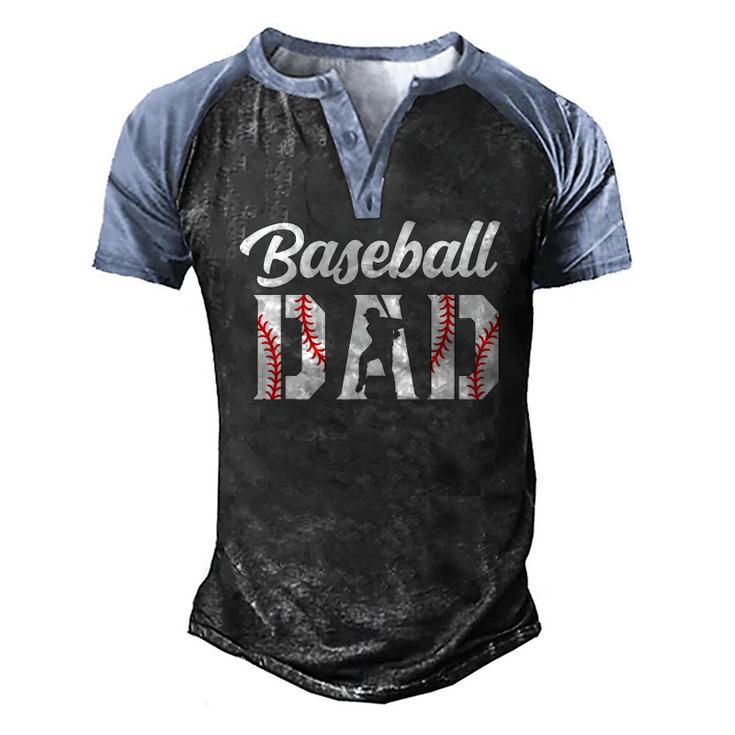 Baseball Dad Apparel Dad Baseball Men's Henley Raglan T-Shirt