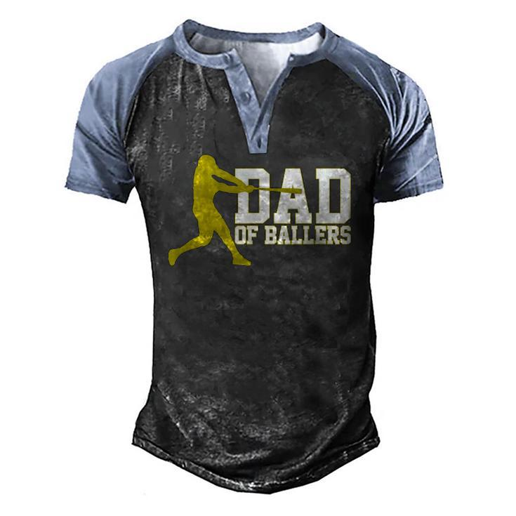 Baseball Dad Of Ballers Men's Henley Raglan T-Shirt
