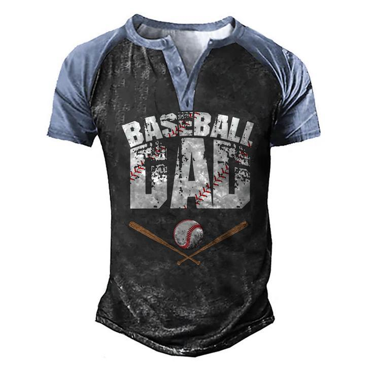 Baseball Dad Baseball Lover For Father Men's Henley Raglan T-Shirt