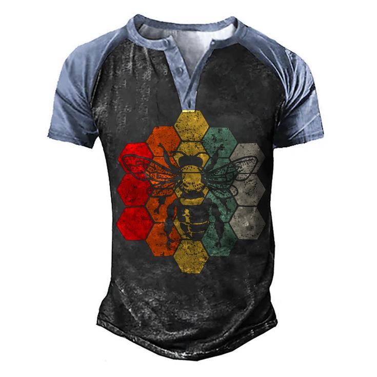 Bee Bee Bee Vintage Bee Gift For Bees Lover Men Women Kids V7 Men's Henley Shirt Raglan Sleeve 3D Print T-shirt