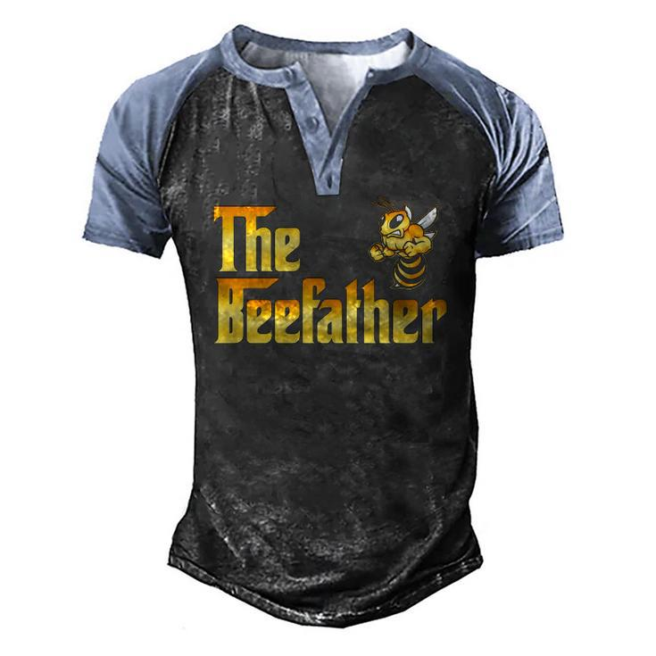 The Beefather Bee Lover Honey For Dad Men Men's Henley Raglan T-Shirt