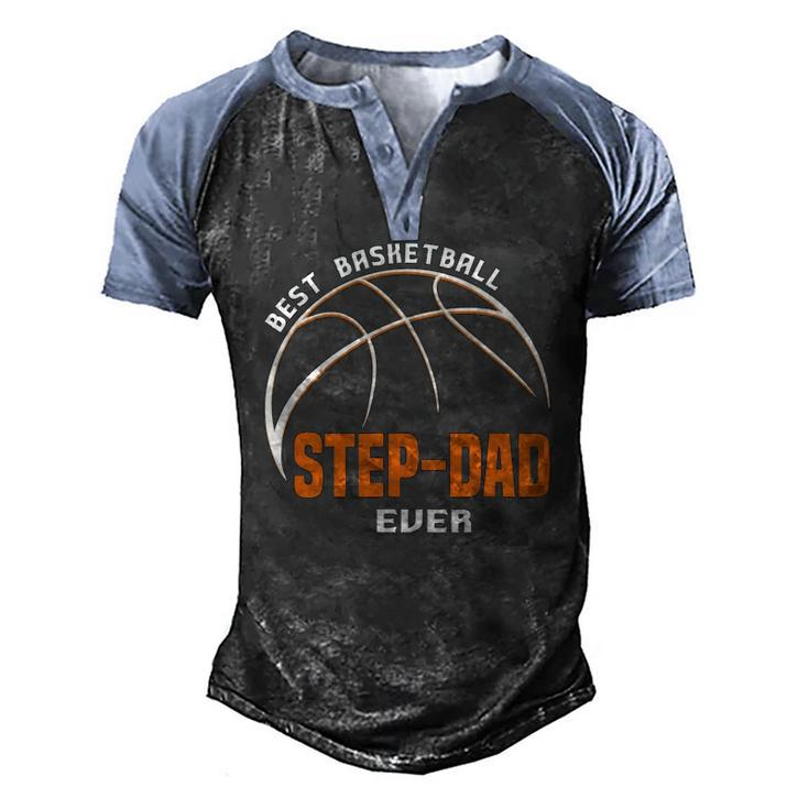 Best Basketball Step Dad Ever Fathers Day Men's Henley Raglan T-Shirt