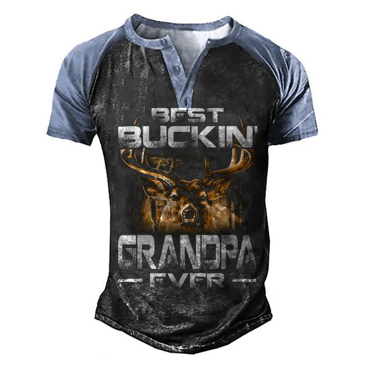 Best Buckin Grandpa Ever  Deer Hunting Bucking Father Men's Henley Shirt Raglan Sleeve 3D Print T-shirt