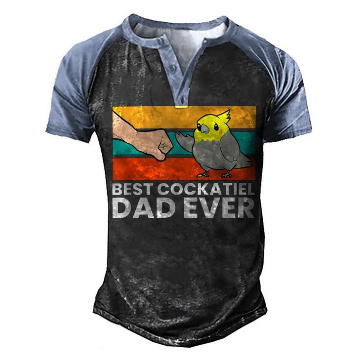 Best Cockatiel Dad Ever Bird Cockatiel Parrot Men's Henley Shirt Raglan Sleeve 3D Print T-shirt