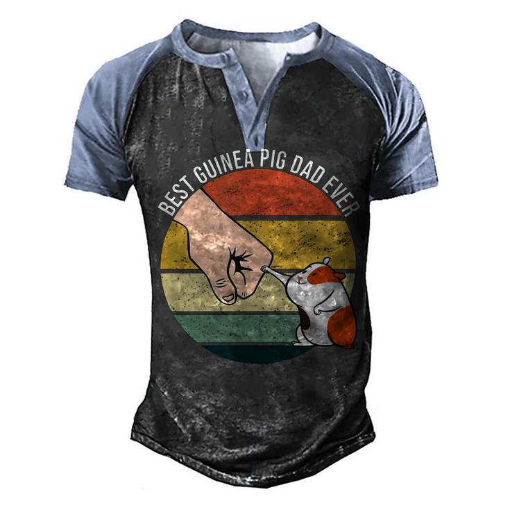 Best Guinea Pig Dad Ever Furry Potato Domestic Cavy Men's Henley Shirt Raglan Sleeve 3D Print T-shirt