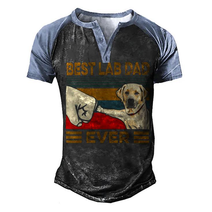 Best Lab Dad Ever Retro Vintage Men's Henley Shirt Raglan Sleeve 3D Print T-shirt