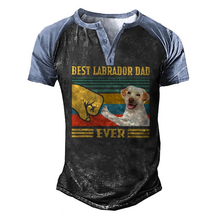Best Labrador Dad Ever Vintage Fathers Day Christmas Men's Henley Raglan T-Shirt