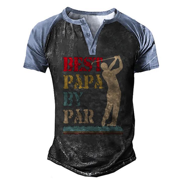 Best Papa By Par Golf Essential Men's Henley Raglan T-Shirt