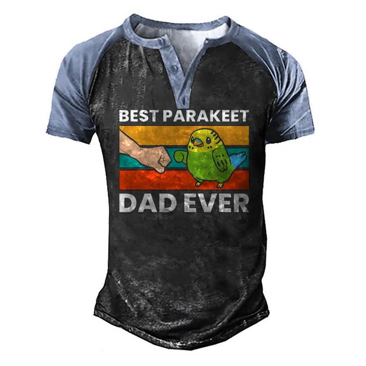 Best Parakeet Dad Ever Vintage Retro Men's Henley Raglan T-Shirt
