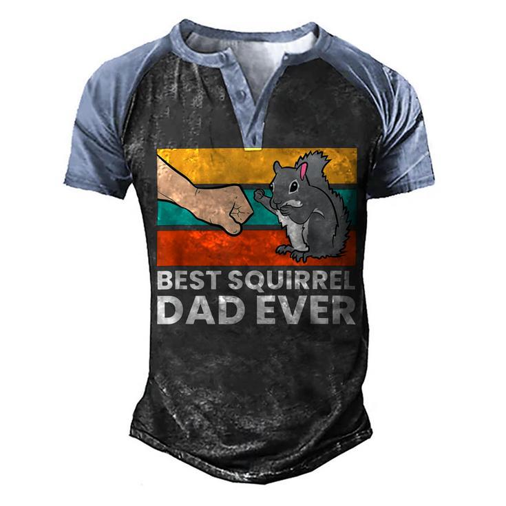 Best Squirrel Dad Ever Vintage Squirrel Men's Henley Shirt Raglan Sleeve 3D Print T-shirt