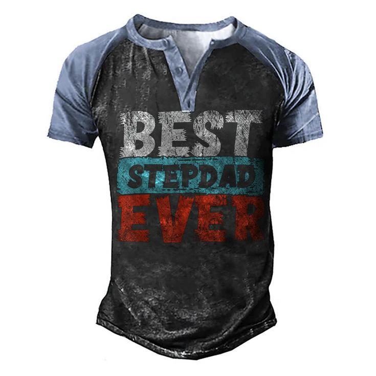 Best Stepdad Ever Fathers Day Daddy Bonus Dad Step Dad Men's Henley Shirt Raglan Sleeve 3D Print T-shirt