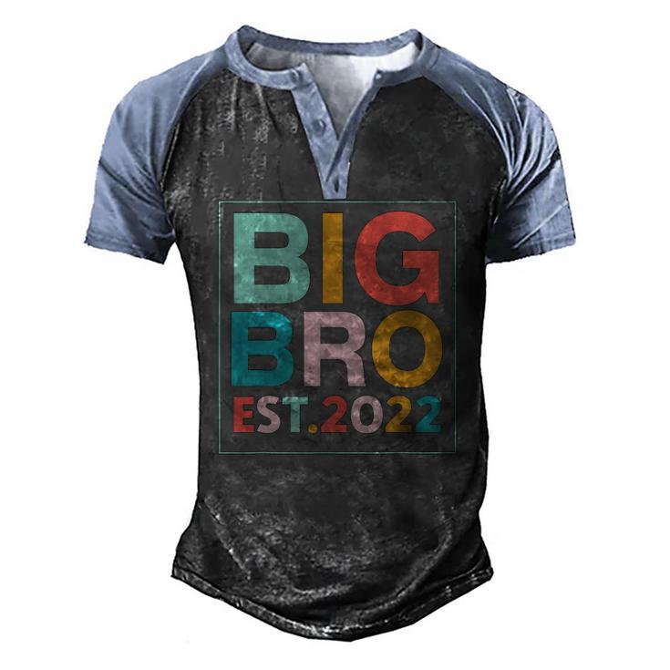 Big Bro Est 2022 Promoted To Brother 2022 Fathers Day Men's Henley Raglan T-Shirt