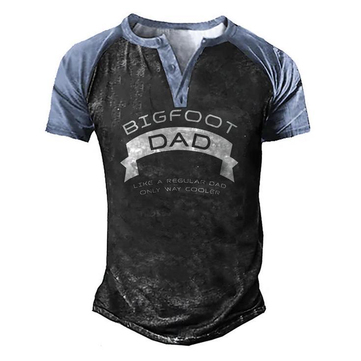 Mens Bigfoot Dad Cute Fathers Day Men's Henley Raglan T-Shirt