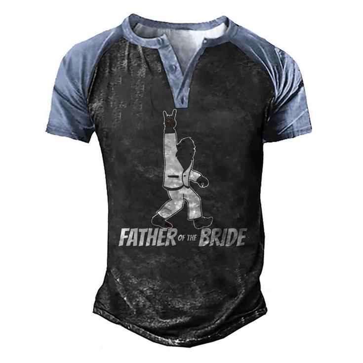 Mens Bigfoot Rock And Roll Wedding Party For Father Of Bride Men's Henley Raglan T-Shirt