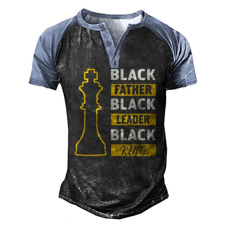 Black Father Black King Fathers Day Men's Henley Raglan T-Shirt