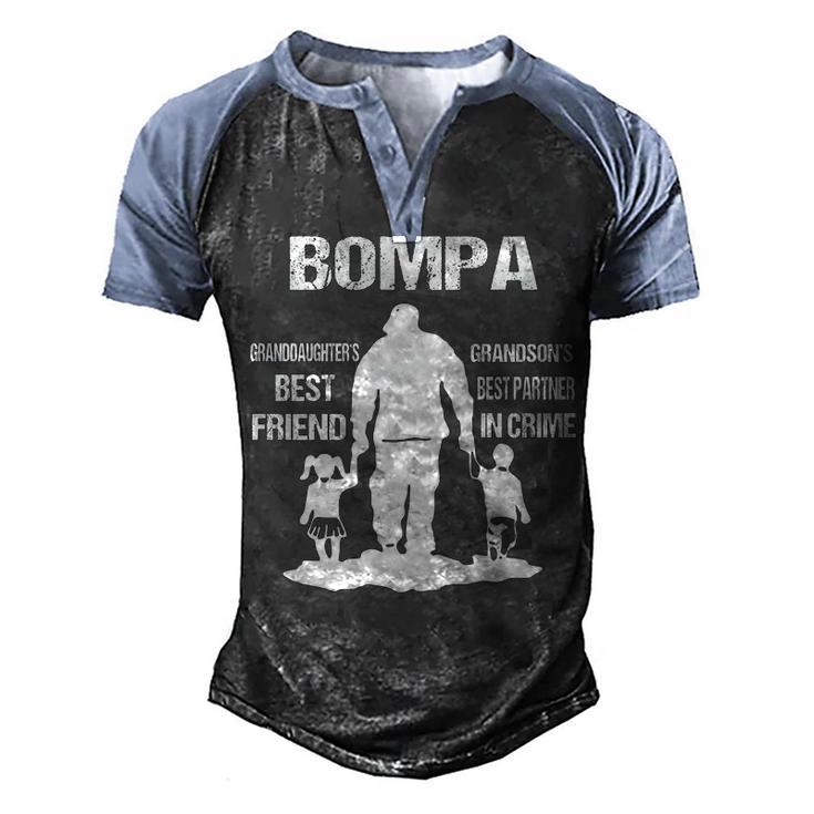 Bompa Grandpa Gift   Bompa Best Friend Best Partner In Crime Men's Henley Shirt Raglan Sleeve 3D Print T-shirt