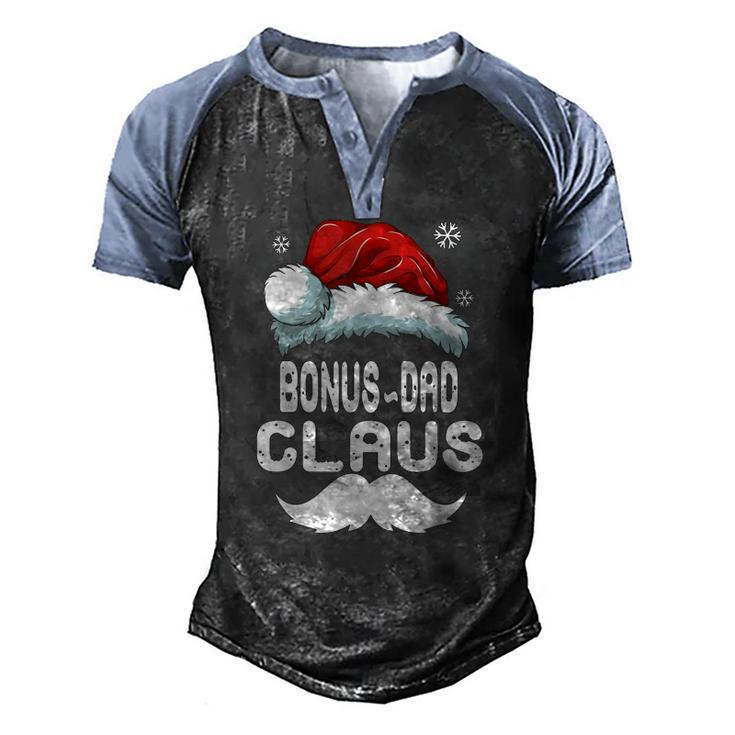 Bonus-Dad Claus Matching Family Christmas Pajamas Xmas Santa Men's Henley Raglan T-Shirt