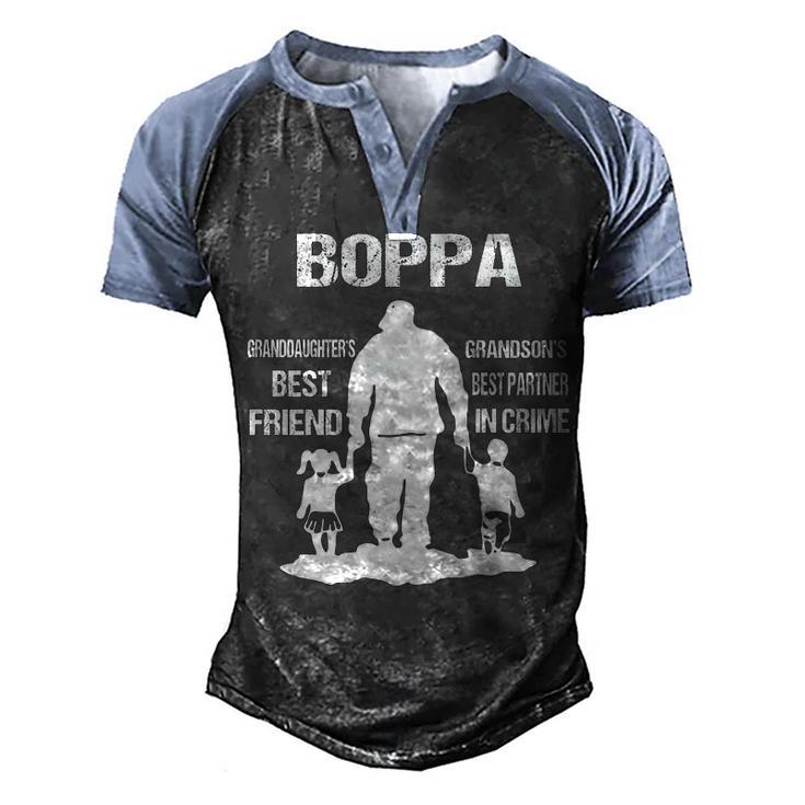 Boppa Grandpa Gift   Boppa Best Friend Best Partner In Crime Men's Henley Shirt Raglan Sleeve 3D Print T-shirt