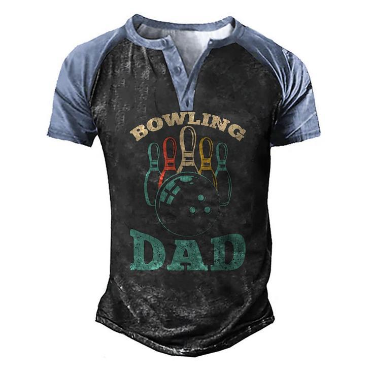 Bowling Dad Bowler Graphic For Fathers Day Men's Henley Raglan T-Shirt