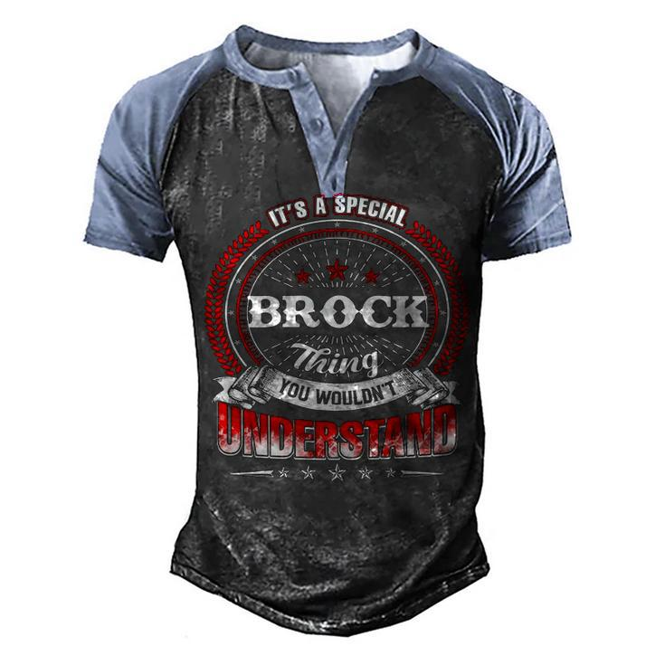 Brock Shirt Family Crest BrockShirt Brock Clothing Brock Tshirt Brock Tshirt Gifts For The Brock Men's Henley Shirt Raglan Sleeve 3D Print T-shirt