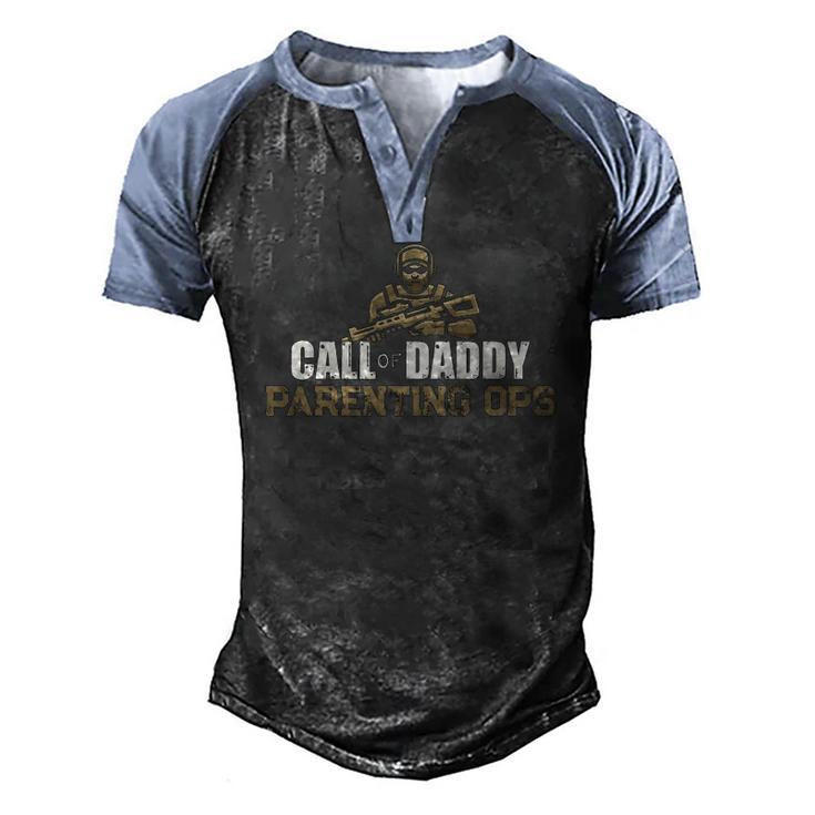 Call Of Daddy Parenting Ops Gamer Dads Fathers Day Men's Henley Raglan T-Shirt