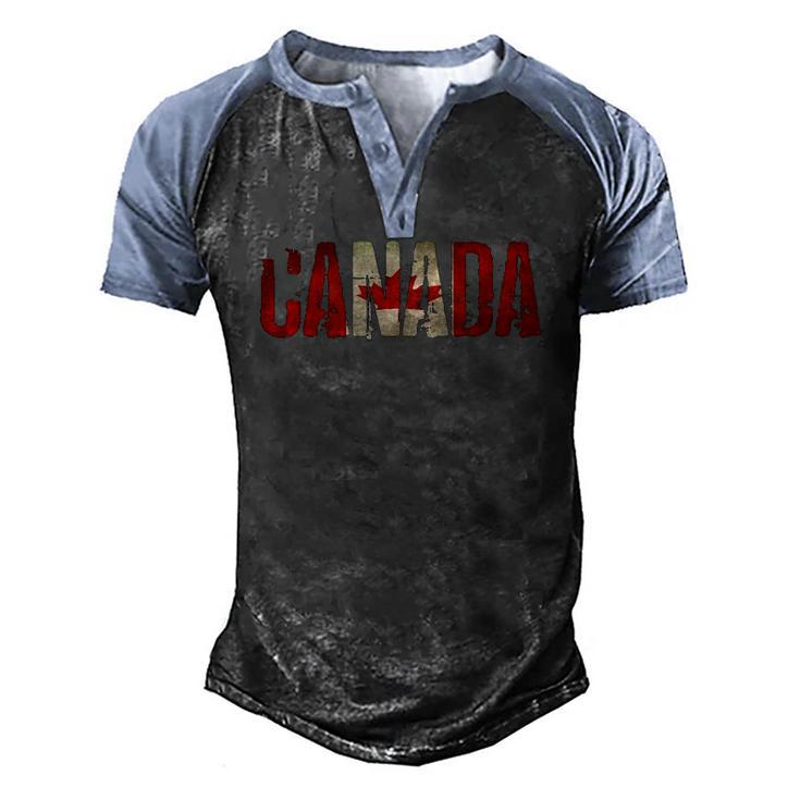 Canadavintage Canadian Flag Men's Henley Raglan T-Shirt