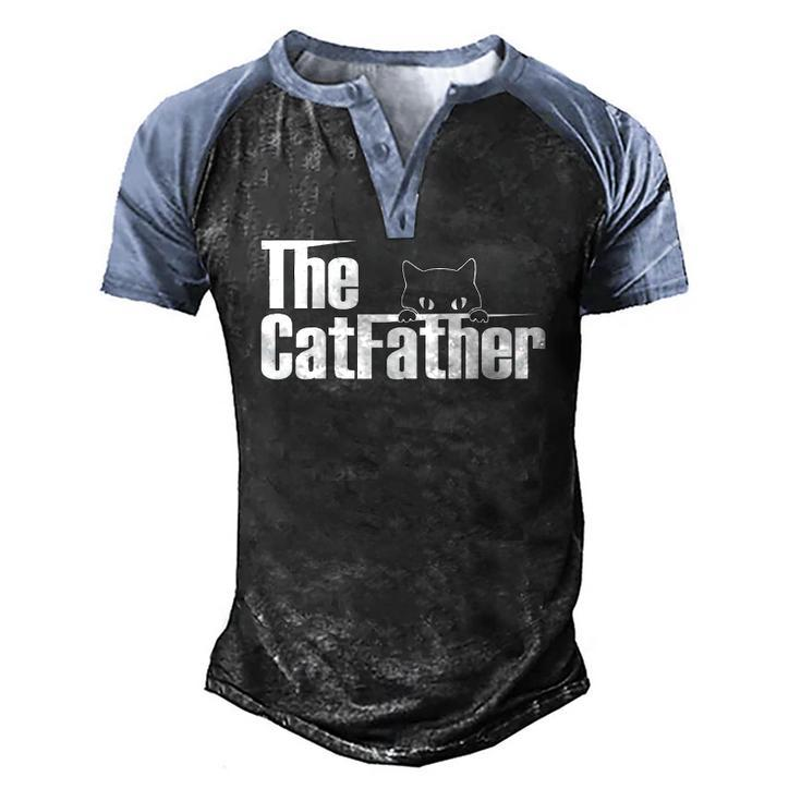 The Catfather Cute Cat Father Men's Henley Raglan T-Shirt