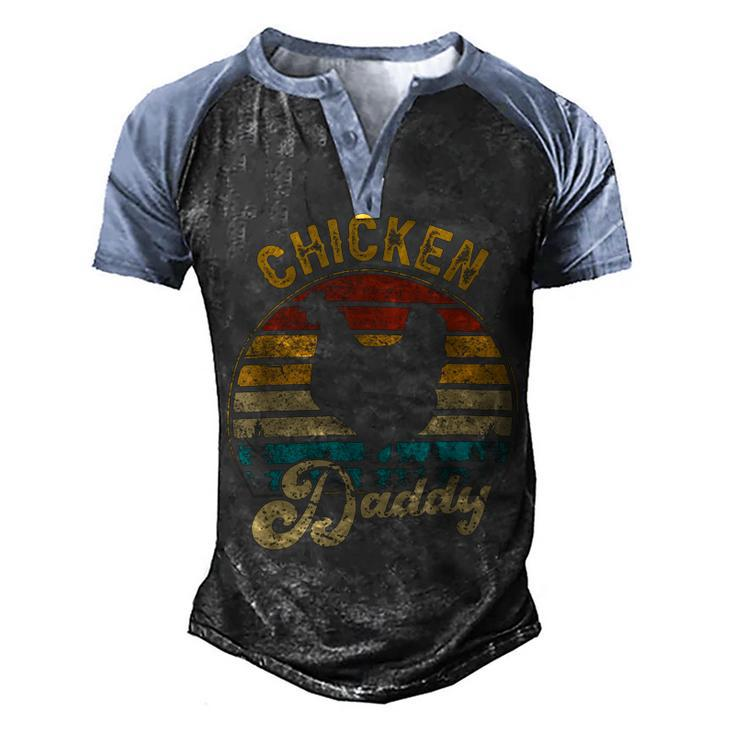 Chicken Chicken Best Chicken Daddy Vintage Retro 70S Chicken Dad Fathers Day Men's Henley Shirt Raglan Sleeve 3D Print T-shirt