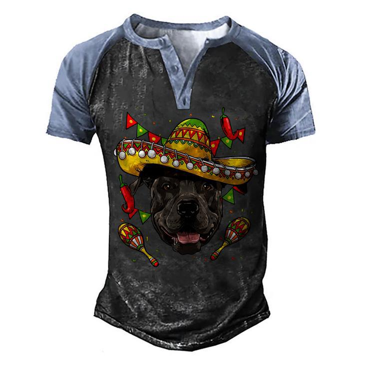 Cinco De Mayo Pit Bull Men Women Kids Sombrero T-Shirt Men's Henley Shirt Raglan Sleeve 3D Print T-shirt
