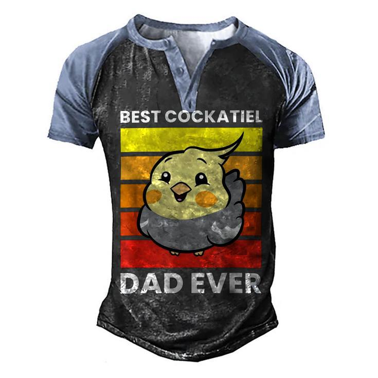 Cockatiel Papa Best Cockatiel Dad Ever Love Cockatiels Men's Henley Shirt Raglan Sleeve 3D Print T-shirt
