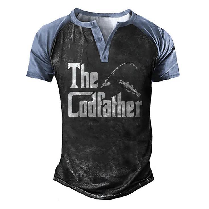 The Codfather Fish Angling Fishing Lover Humorous Men's Henley Raglan T-Shirt