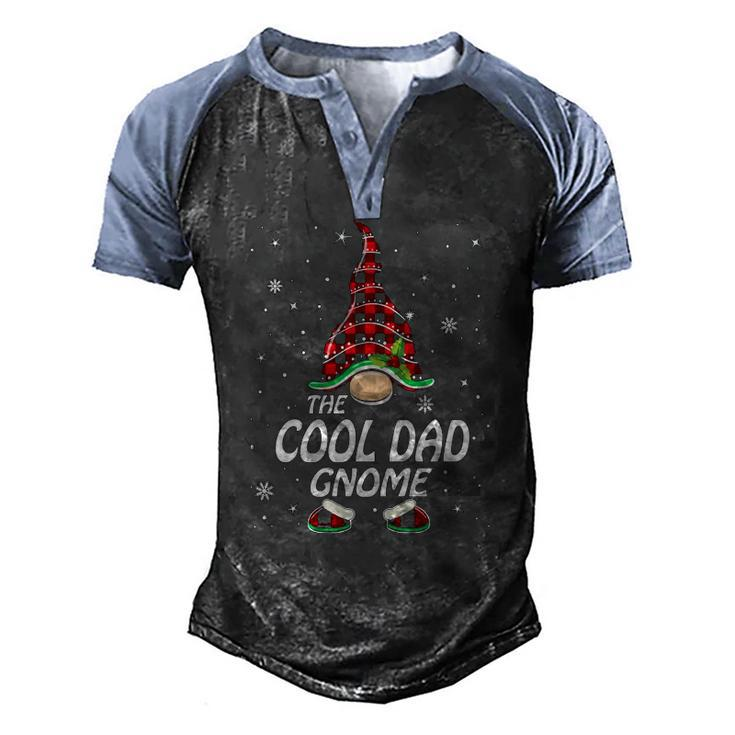 The Cool Dad Gnome Matching Family Christmas Pajama Men's Henley Raglan T-Shirt