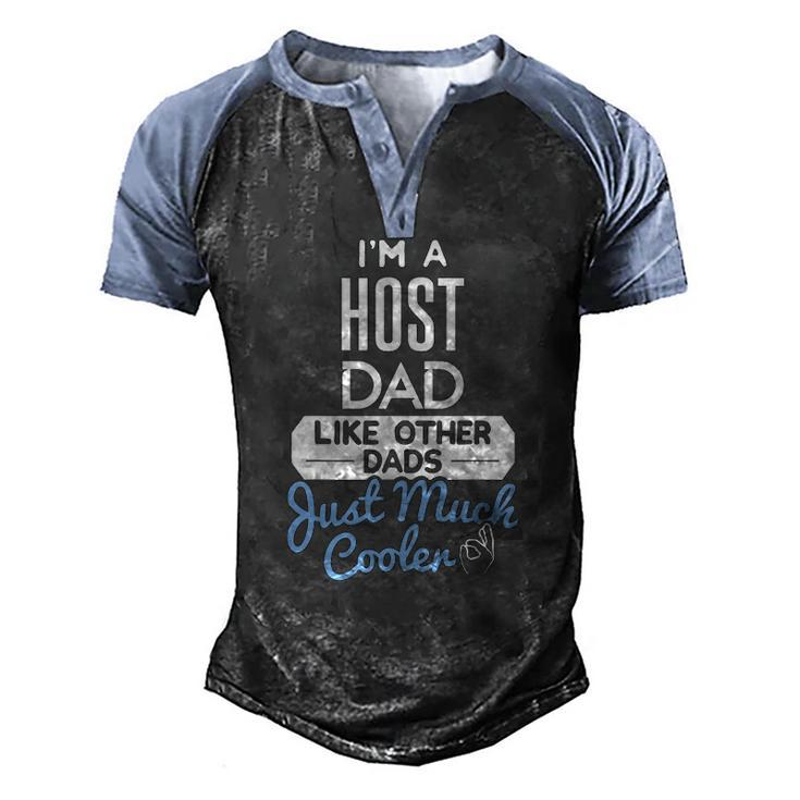 Mens Cool Host Dad Fathers Day Men's Henley Raglan T-Shirt
