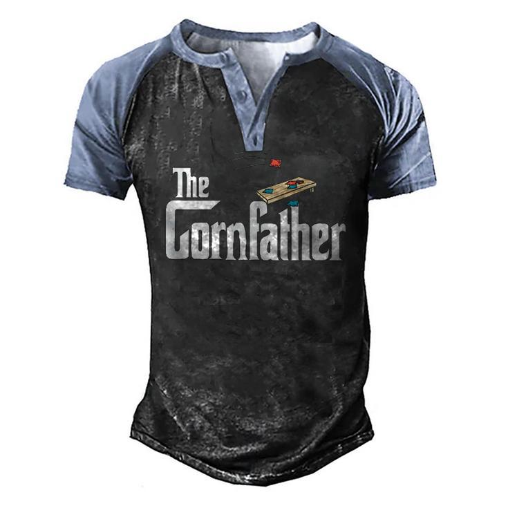 Mens Cornhole The Cornfather Men's Henley Raglan T-Shirt