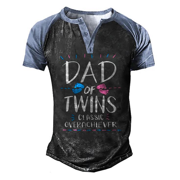 Cute Dad Of Twins Classic Overachiever Parenting Men's Henley Raglan T-Shirt