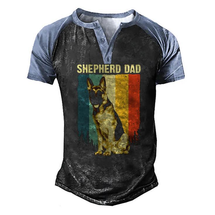 Cute German Shepherd Dad For Men Father Dog Lover Pet Animal Men's Henley Raglan T-Shirt