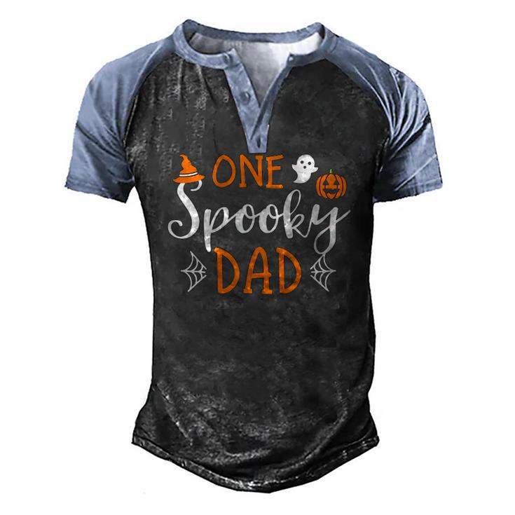 Cute Matching Halloween Family S One Spooky Dad Men's Henley Raglan T-Shirt